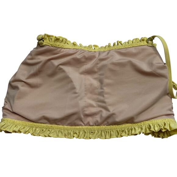 KORTNI JEANE Yellow Smocked Bandeau Bikini Swimwear Top Women's Size Medium - Picture 5 of 6